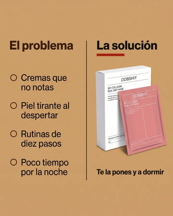 El problema: cremas que no notas, piel tirante al despertar, rutinas de diez pasos y poco tiempo por la noche. La solución: la mascarilla de hidrogel. Te la pones y a dormir